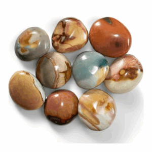 Pierre de jaspe polychrome aux nuances chaudes et naturelles, utilisée en lithothérapie pour l’ancrage et la vitalité